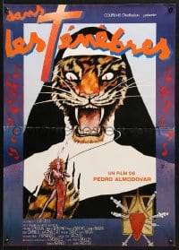 5f888 DARK HABITS French 17x24 1988 Pedro Almodovar's Entre Tinieblas, wild tiger nun art by Zulueta!
