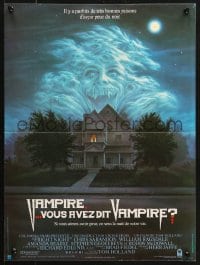 5f905 FRIGHT NIGHT French 15x20 1985 Sarandon, McDowall, best classic horror art by Peter Mueller!