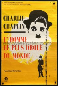 5f906 FUNNIEST MAN IN THE WORLD French 15x23 1969 great artwork images of Charlie Chaplin by Hurel!
