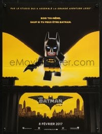 5f928 LEGO BATMAN MOVIE teaser French 16x21 2017 great image of Batman leaping over the city!