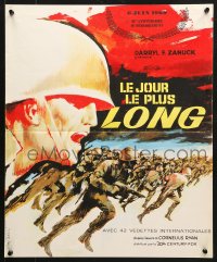 5f930 LONGEST DAY French 17x21 R1969 incredible completely different art by Vanni Tealdi!
