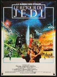 5f955 RETURN OF THE JEDI French 15x21 1983 George Lucas classic, different Michel Jouin sci-fi art!