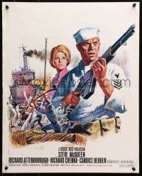 5f958 SAND PEBBLES French 18x22 1967 sailor McQueen & Candice Bergen by Jean Mascii, all English!