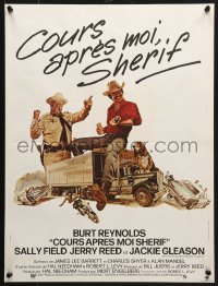 5f962 SMOKEY & THE BANDIT French 16x21 1977 art of Burt Reynolds, Sally Field & Gleason by Solie!