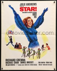 5f963 STAR French 18x23 1969 Robert Wise directed, Grinsson artwork of Julie Andrews!