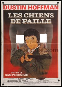 5f964 STRAW DOGS French 16x22 R1980s Peckinpah, different art of Hoffman & naked girl by Philippe!