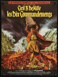 5f969 TEN COMMANDMENTS French 15x20 R1970s Cecil B. DeMille directed, Charlton Heston!