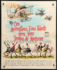 5f971 THOSE MAGNIFICENT MEN IN THEIR FLYING MACHINES French 18x22 1965 great Searle art of early airplane!