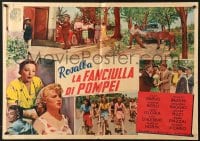 5f429 ROSALBA LA FANCIULLA DI POMPEI Italian 19x27 pbusta 1952 Natale Montillo, cast images!