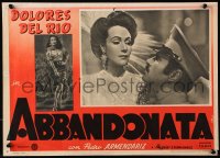 5f457 LAS ABANDONADAS Italian 14x19 pbusta 1949 images of Dolores Del Rio & Pedro Armendariz!