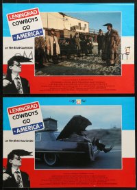 5f470 LENINGRAD COWBOYS GO AMERICA group of 2 Italian 13x19 pbustas 1990 images of band members!