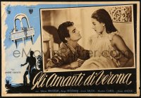 5f460 LOVERS OF VERONA Italian 14x19 pbusta 1949 Andre Cayatte's Les Amants de Verone