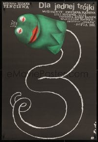 5f228 MARGIE Polish 27x39 1984 Liliana 's Za Edna Troyka, art of frog snake by Romuald Socha!