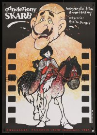 5f237 TREASURE OF SWAMP CASTLE Polish 27x37 1987 Attila Dargay, cool Dybowski cartoon artwork!