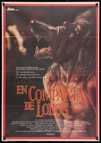 5f596 COMPANY OF WOLVES Spanish 1985 directed by Neil Jordan, wild werewolf art!