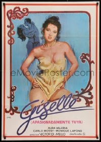5f615 GISELLE Spanish 1981 sexy artwork of Alba Valeria in the title role by Jano!