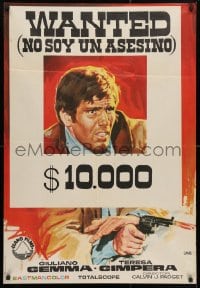 5f681 WANTED Spanish 1969 cool spaghetti western artwork of Giuliano Gemma!