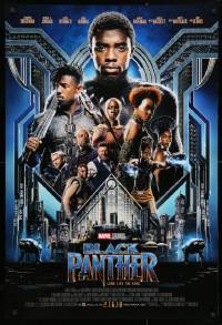 5g548 BLACK PANTHER advance DS 1sh 2018 Chadwick Boseman in the title role as T'Challa and top cast!