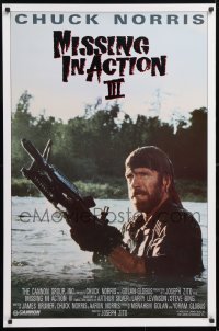 5g558 BRADDOCK: MISSING IN ACTION III int'l 1sh 1988 great image of Chuck Norris w/ M-60 machine gun