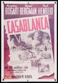 5g207 CASABLANCA 26x38 commercial poster 1980s Humphrey Bogart, Ingrid Bergman, one-sheet style!
