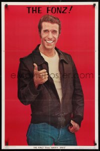 5g218 HAPPY DAYS 23x35 commercial poster 1976 cool image of Henry Winkler as the Fonz!