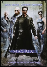 5g224 MATRIX 27x39 commercial poster 1999 Keanu Reeves, Moss, Fishburne, Wachowskis!