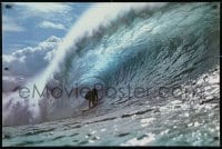 5g226 PIPELINE 24x36 commercial poster 1977 Aaron Ching, surfer riding through crashing wave!