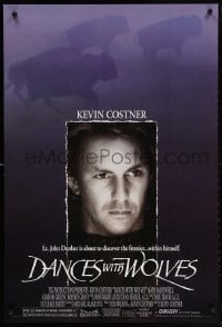 5g607 DANCES WITH WOLVES DS 1sh 1990 Kevin Costner directs & stars, image of buffalo!