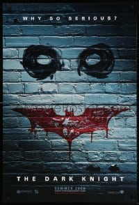 5g610 DARK KNIGHT teaser 1sh 2008 why so serious? cool graffiti image of the Joker's face!