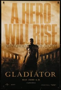 5g672 GLADIATOR teaser DS 1sh 2000 a hero will rise, Russell Crowe, directed by Ridley Scott!