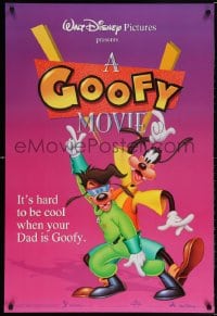 5g679 GOOFY MOVIE DS 1sh 1995 Walt Disney, it's hard to be cool when your dad is Goofy, purple!