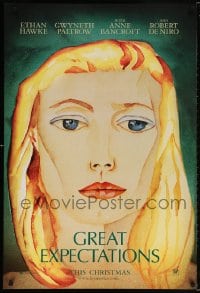 5g681 GREAT EXPECTATIONS teaser DS 1sh 1998 close-up artwork of Gwyneth Paltrow, Dickens!