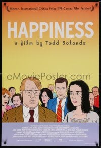 5g687 HAPPINESS 1sh 1998 Todd Solondz black comedy, art of Philip Seymour Hoffman & cast!