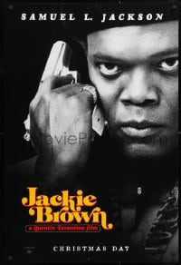 5g726 JACKIE BROWN teaser 1sh 1997 Quentin Tarantino, cool image of Samuel L. Jackson with gun!