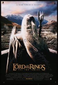 5g763 LORD OF THE RINGS: THE TWO TOWERS advance DS 1sh 2002 Christopher Lee as Saruman!
