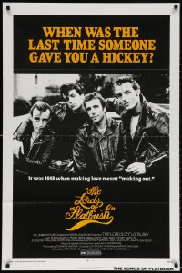 5g766 LORDS OF FLATBUSH 1sh R1977 cool portrait of Fonzie, Rocky, & Perry as greasers in leather!