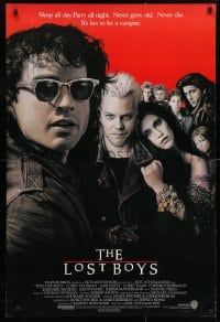 5g767 LOST BOYS int'l 1sh 1987 Kiefer Sutherland, teen vampires, directed by Joel Schumacher!