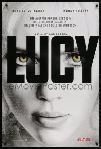 5g768 LUCY teaser DS 1sh 2014 July style, cool image of Scarlett Johansson in the title role!
