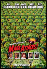 5g776 MARS ATTACKS! int'l advance 1sh 1996 directed by Tim Burton, great image of brainy aliens!