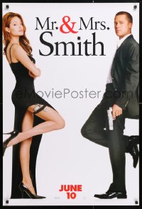 5g801 MR. & MRS. SMITH teaser 1sh 2005 June 10 style, assassins Brad Pitt & sexy Angelina Jolie!