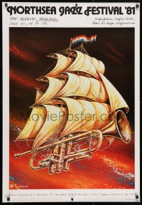 5g130 NORTHSEA JAZZ FESTIVAL '81 Polish 26x39 1981 Olbinksi art of sailing trumpet!