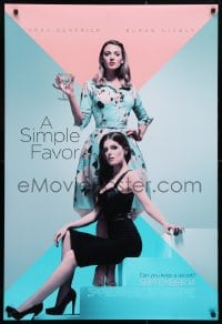 5g893 SIMPLE FAVOR advance DS 1sh 2018 great image of sexy Anna Kendrick & Blake Lively on steps!