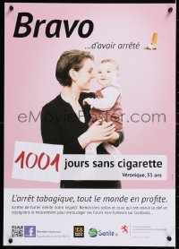 5g318 BRAVO D'AVOIR ARRETE 1001 jours style 17x23 Luxembourg special poster 2000s happy people!