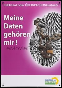 5g327 BUNDNIS 90 DIE GRUNEN fingerprint style 23x33 German special poster 2000s political!