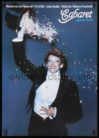 5g248 CABARET 23x33 German stage poster 1982 woman with a top hat and swastikas!