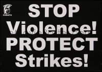 5g352 COSATU 17x23 South African special poster 1990s vote ANC - stop violence, protect strikes!