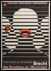 5g251 DAS PRIVATLEBEN DER HERRENRASSE 16x23 East German stage poster 1980 art by Ehrhardt!