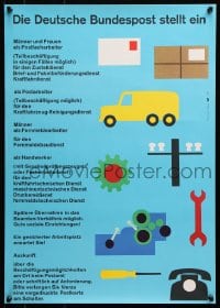 5g371 DIE DEUTSCHE BUNDESPOST STELLT EIN 17x23 German special poster 1962 Klostermann & Magnus!