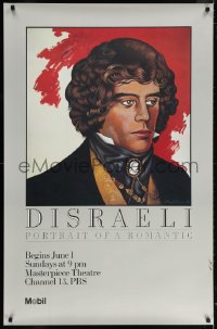 5g093 DISRAELI PORTRAIT OF A ROMANTIC tv poster 1980 artwork of the Prime Minister by Paul Davis!