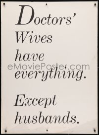 5g378 DOCTORS' WIVES 30x41 special poster 1971 doctors' wives have everything, except husbands!